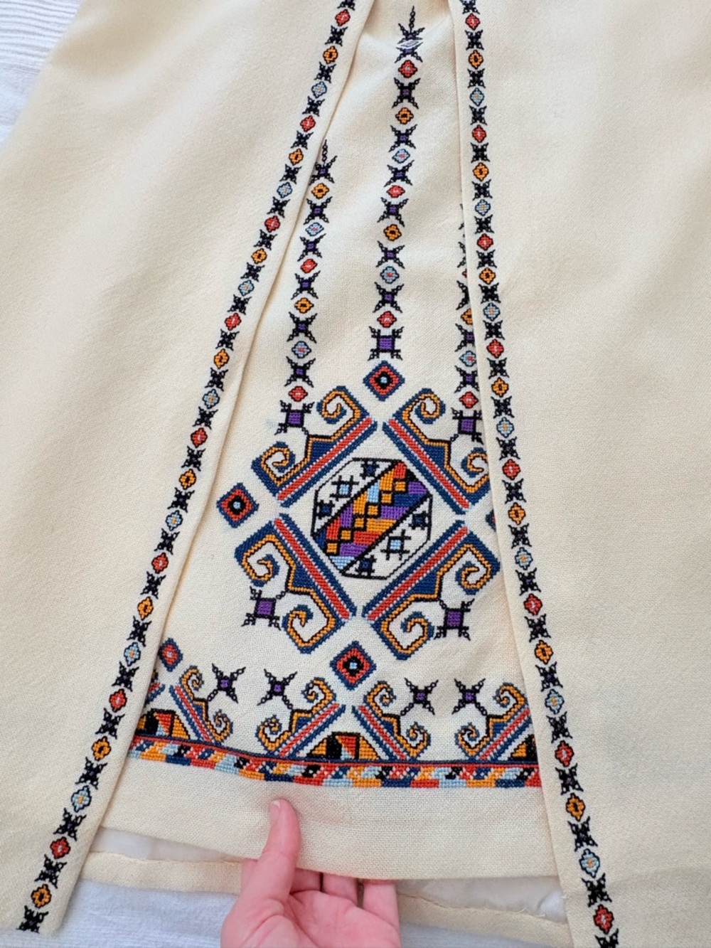 Vintage Narodna Radinost Beograd Folk Art Handcrafted Dress - Size 42 - Picture 7 of 14